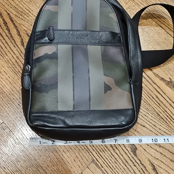 Coach Men's Charles Black and Green Camouflage Backpack - Picture 7 of 8